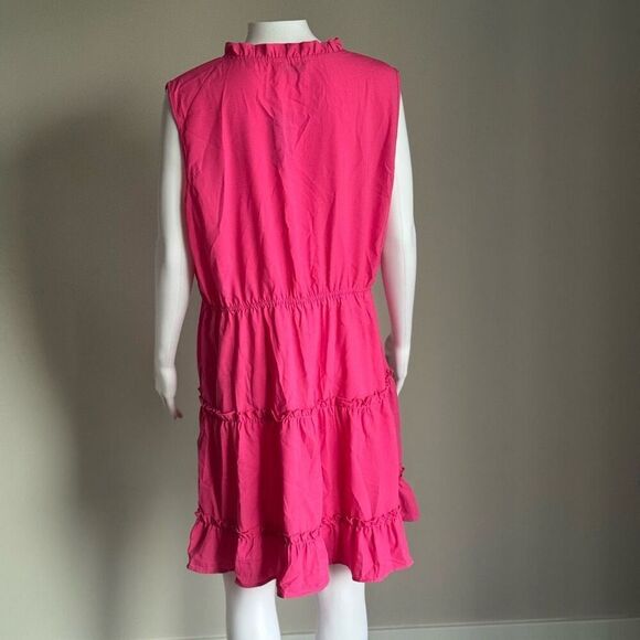 Pink Mini Sleeveless Ruffle Sundress Size XL - Picture 4 of 7